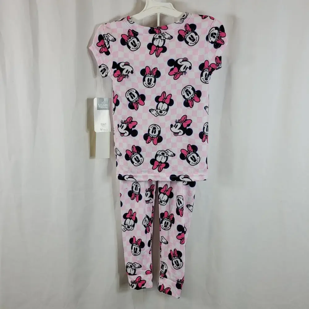 Disney Minnie Mouse 3 Pc Pajama Set Pink Size 4 NWT